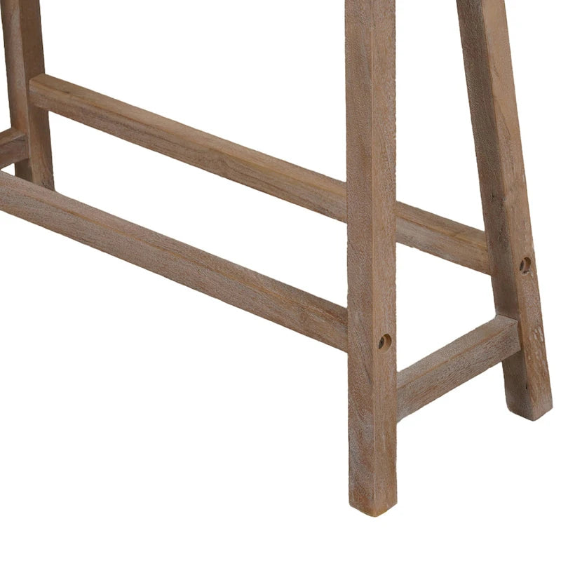 Banc à assise en selle de 84 cm (33 pouces) avec cadre incliné, en bois d'acacia brun antique sablé