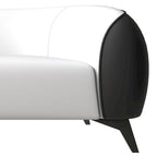 Ensemble de canapés 3 pièces revêtu de cuir PU avec structure en bois massif et pieds en acier, série Opula de LeisureMod