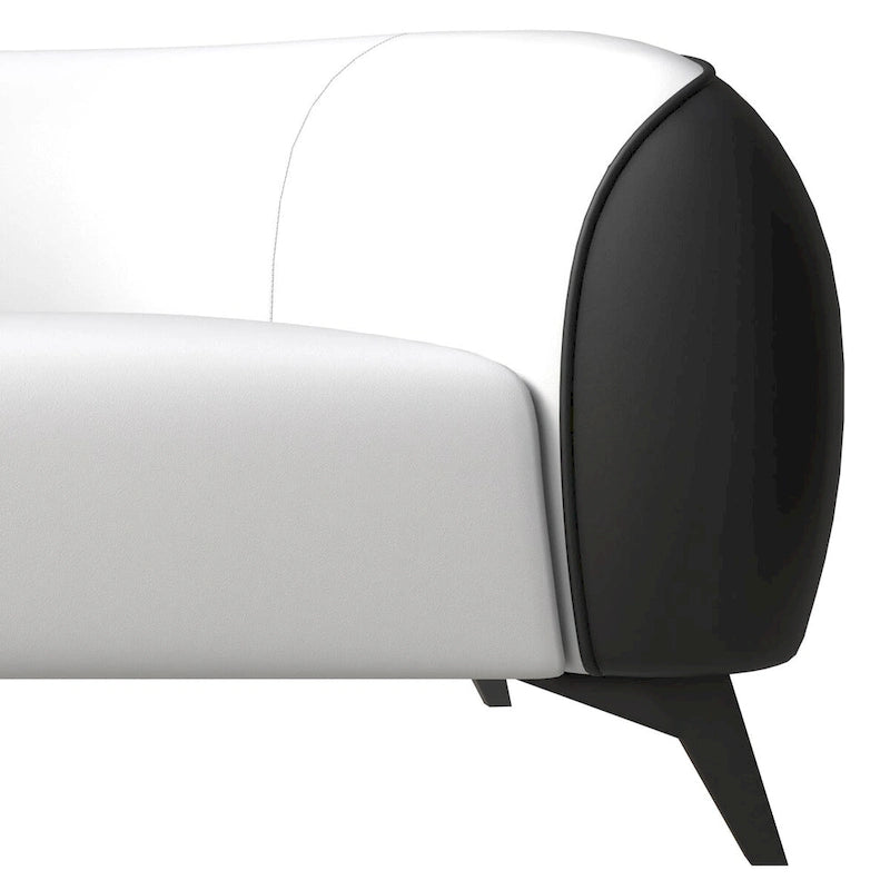 Ensemble de canapés 3 pièces revêtu de cuir PU avec structure en bois massif et pieds en acier, série Opula de LeisureMod