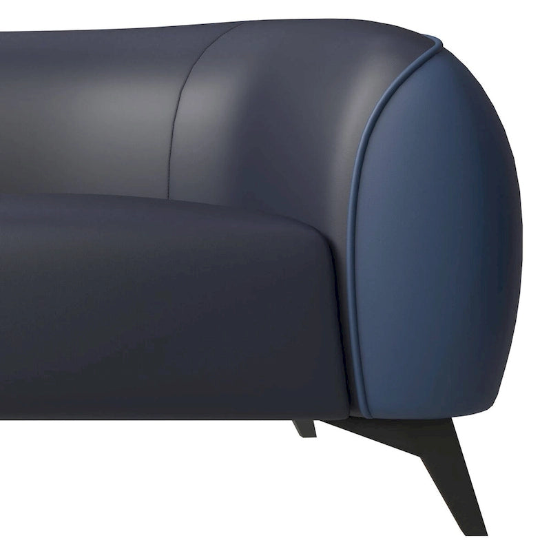 Ensemble de canapés 3 pièces revêtu de cuir PU avec structure en bois massif et pieds en acier, série Opula de LeisureMod