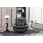 270 Swivel Glider Recliner Chair, Power Recliner Rocking Chair, USB Port Charge for Nursery Chair with Atmosphere Lamp
