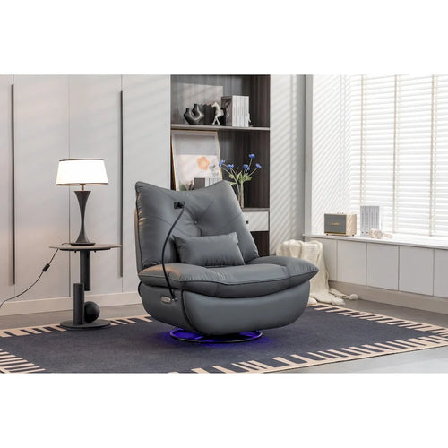Fauteuil inclinable pivotant à bascule 270°, fauteuil à bascule électrique, port de chargement USB pour chambre d'enfant avec lampe d'ambiance