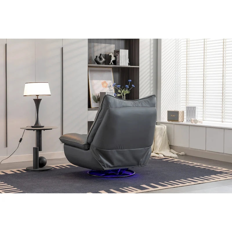 Fauteuil inclinable pivotant à bascule 270°, fauteuil à bascule électrique, port de chargement USB pour chambre d'enfant avec lampe d'ambiance
