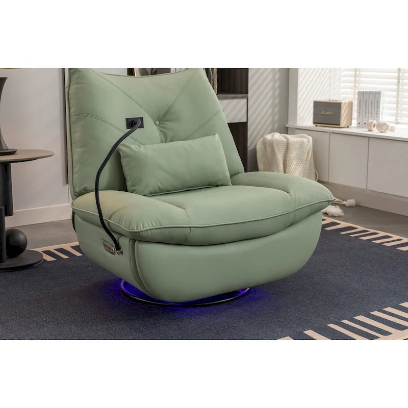 Fauteuil inclinable pivotant à bascule 270°, fauteuil à bascule électrique, port de chargement USB pour chambre d'enfant avec lampe d'ambiance