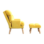 Ensemble fauteuil d'appoint et repose-pieds Nina 28 pouces (71 cm), pieds évasés, jaune