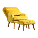 Ensemble fauteuil d'appoint et repose-pieds Nina 28 pouces (71 cm), pieds évasés, jaune