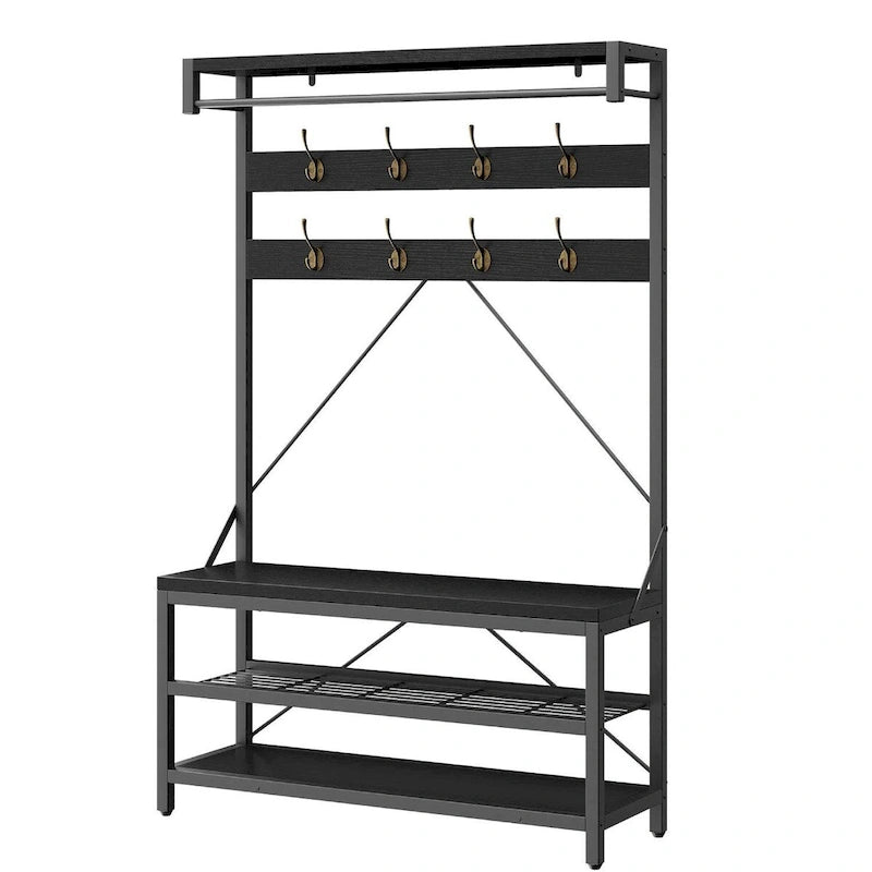 Banc à chaussures moderne avec porte-chaussures et étagères de rangement