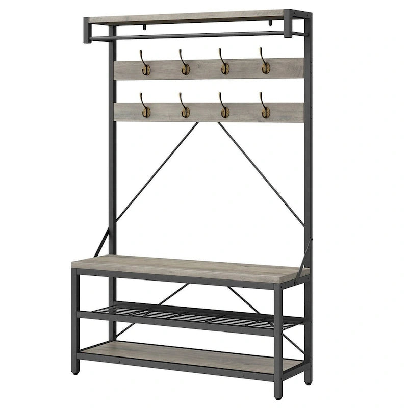 Banc à chaussures moderne avec porte-chaussures et étagères de rangement