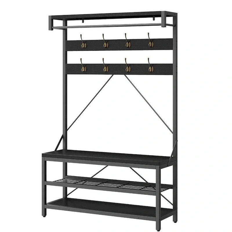 Banc à chaussures moderne avec porte-chaussures et étagères de rangement