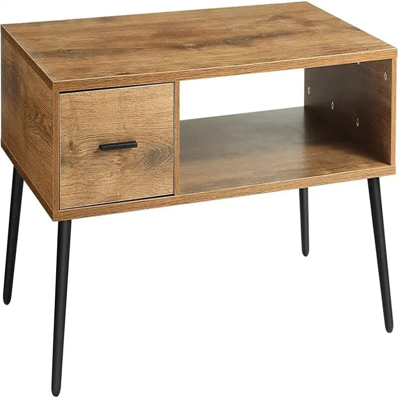 Table basse/meuble TV style Mid-Century Modern avec tiroir - 41,3 cm (P) x 21,7 cm (L) x 17,7 cm (H)