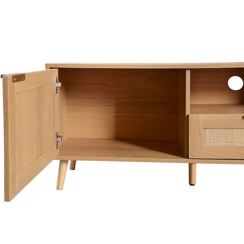 Meuble TV de style ferme moderne avec pieds en bois massif