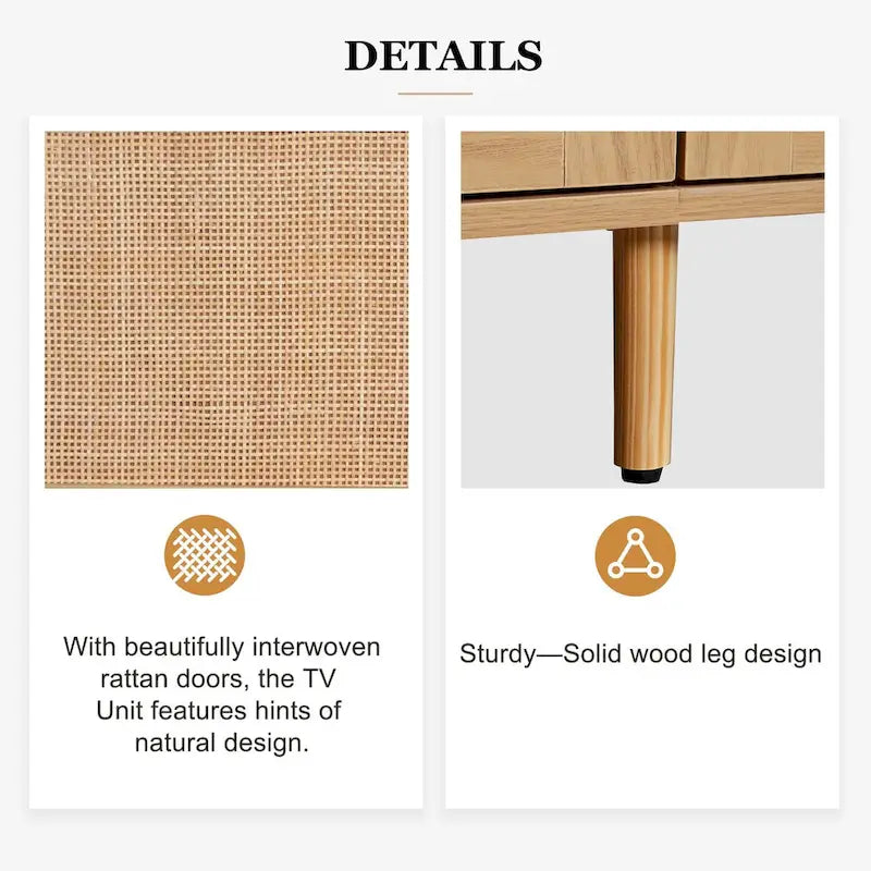 Meuble TV de style ferme moderne avec pieds en bois massif