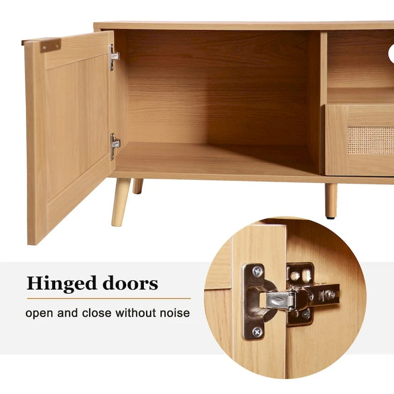 Meuble TV de style ferme moderne avec pieds en bois massif