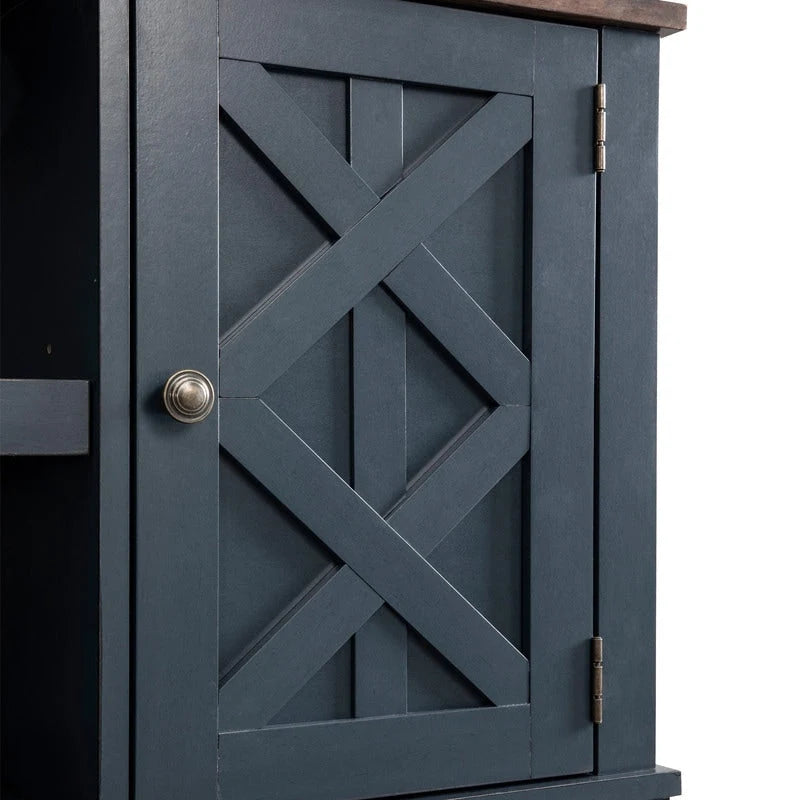 Meuble TV en bois style ferme de 54 pouces pour téléviseurs jusqu'à 60 pouces