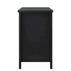 Meuble de rangement d'entrée de style campagnard en bois massif noir avec six tiroirs