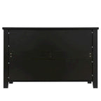 Meuble de rangement d'entrée de style campagnard en bois massif noir avec six tiroirs