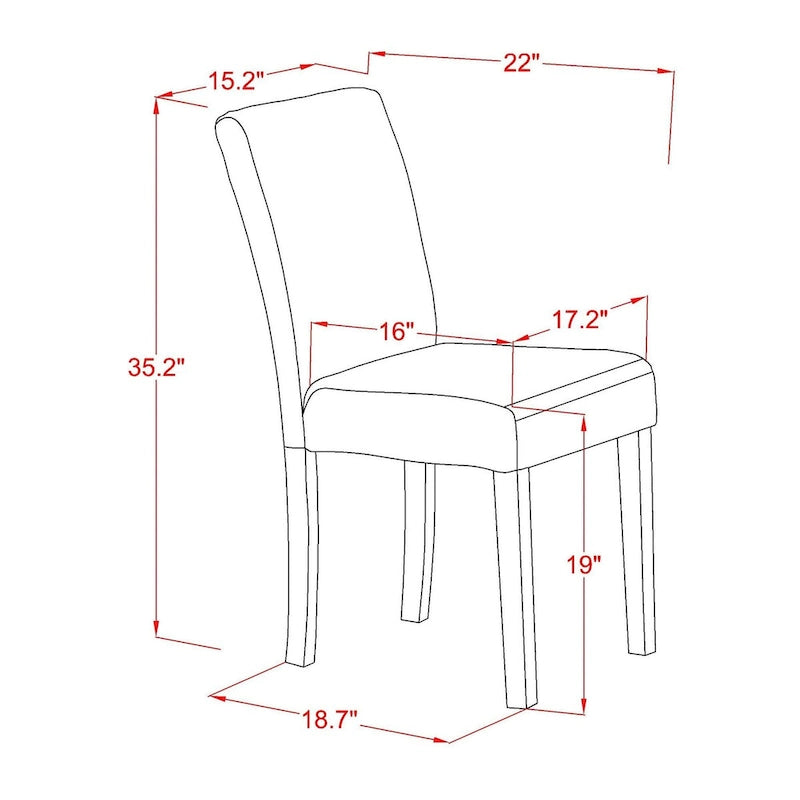 Ensemble de salle à manger 5 pièces East West Furniture - une table ronde et 4 chaises de salle à manger Parson (options de finition et de revêtement).
