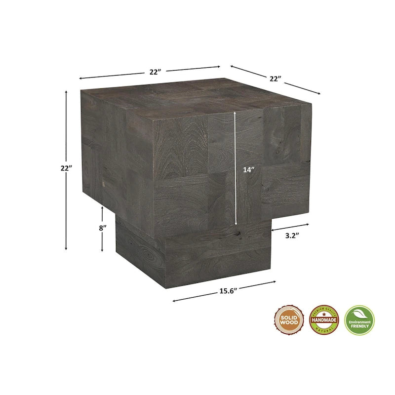 Table d'appoint moderne Caden en bois massif