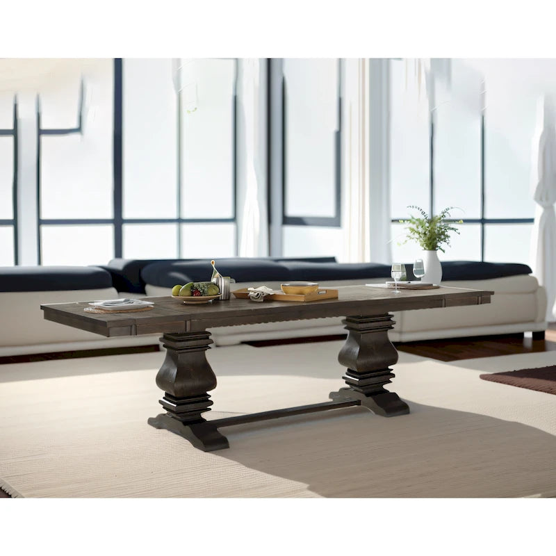 Ensemble de salle à manger CUSchoice en tissu marron et couleur expresso (1 table/2 chaises)