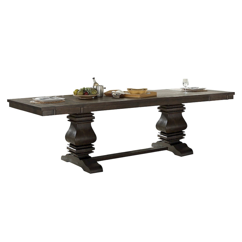 Ensemble de salle à manger CUSchoice en tissu marron et couleur expresso (1 table/2 chaises)