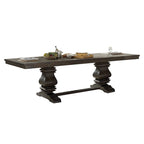 Ensemble de salle à manger CUSchoice en tissu marron et couleur expresso (1 table/2 chaises)