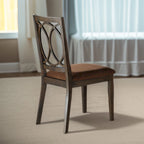 Ensemble de salle à manger CUSchoice en tissu marron et couleur expresso (1 table/2 chaises)