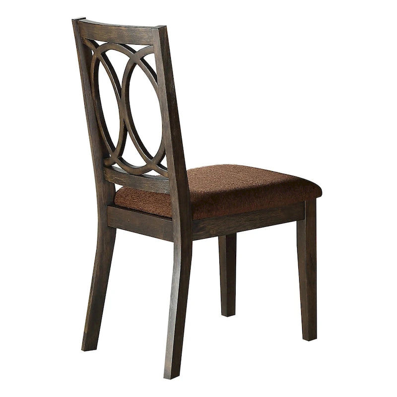 Ensemble de salle à manger CUSchoice en tissu marron et couleur expresso (1 table/2 chaises)