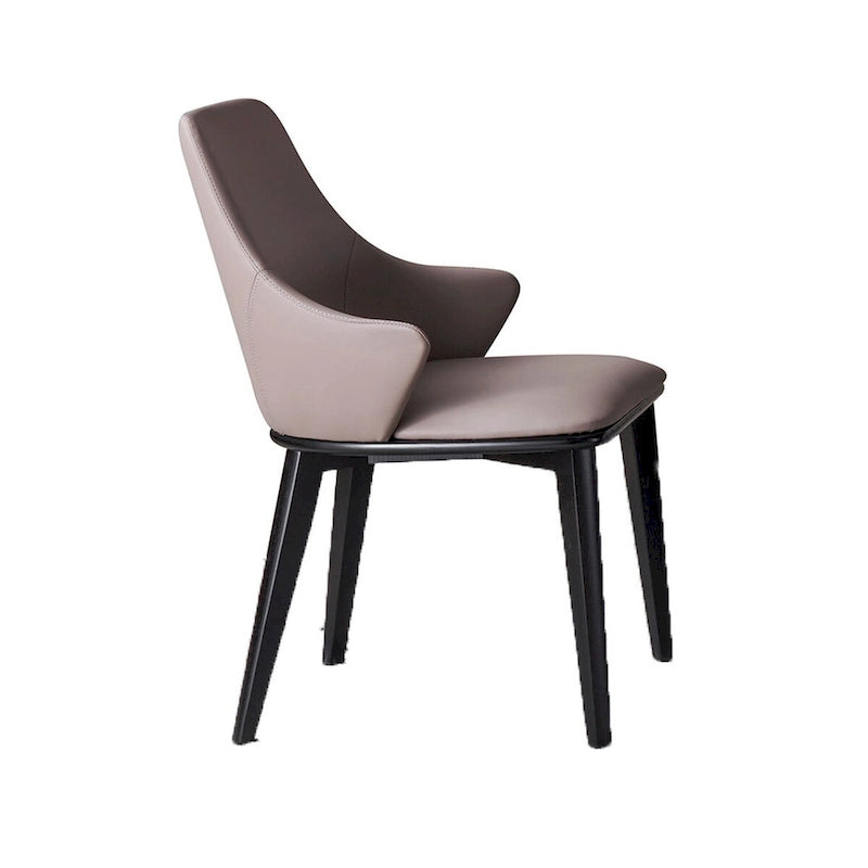 Ensemble de 2 chaises de salle à manger Mry de 58 cm (23 pouces), dossier haut rembourré, similicuir beige