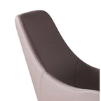 Ensemble de 2 chaises de salle à manger Mry de 58 cm (23 pouces), dossier haut rembourré, similicuir beige