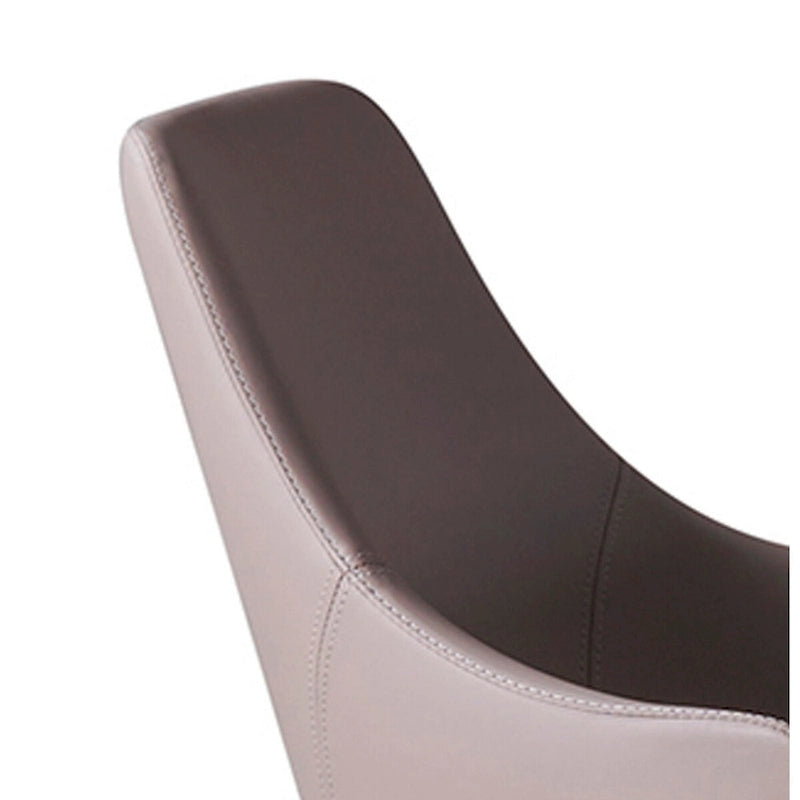 Ensemble de 2 chaises de salle à manger Mry de 58 cm (23 pouces), dossier haut rembourré, similicuir beige