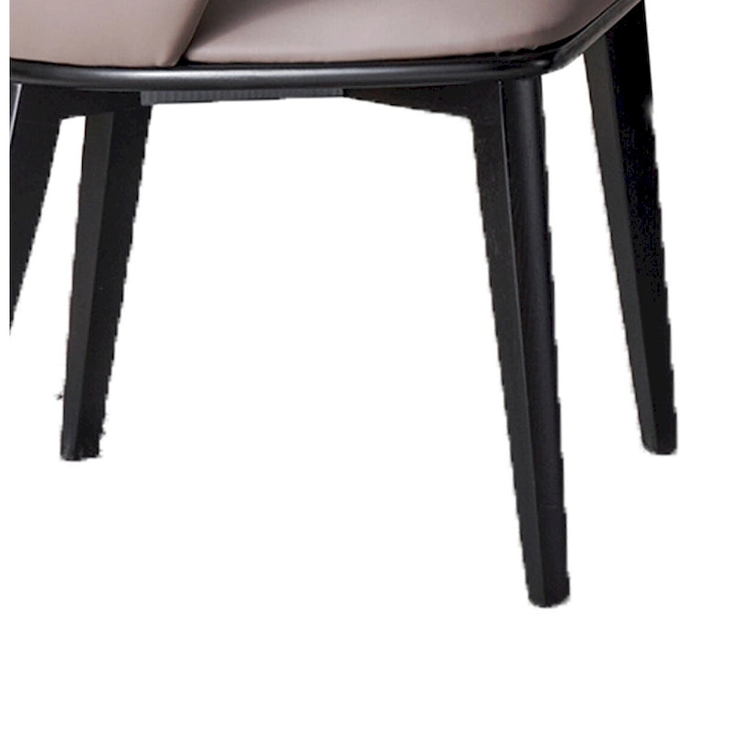 Ensemble de 2 chaises de salle à manger Mry de 58 cm (23 pouces), dossier haut rembourré, similicuir beige