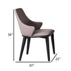 Ensemble de 2 chaises de salle à manger Mry de 58 cm (23 pouces), dossier haut rembourré, similicuir beige