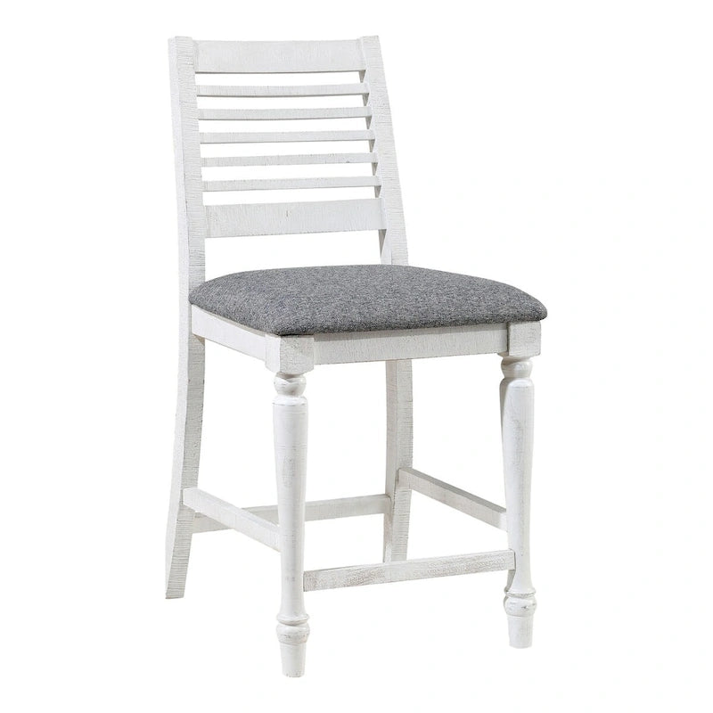 Ensemble de salle à manger 5 pièces Ionessa Farmhouse en bois blanc antique, hauteur comptoir, par Furniture of America