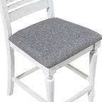 Ensemble de salle à manger 5 pièces Ionessa Farmhouse en bois blanc antique, hauteur comptoir, par Furniture of America