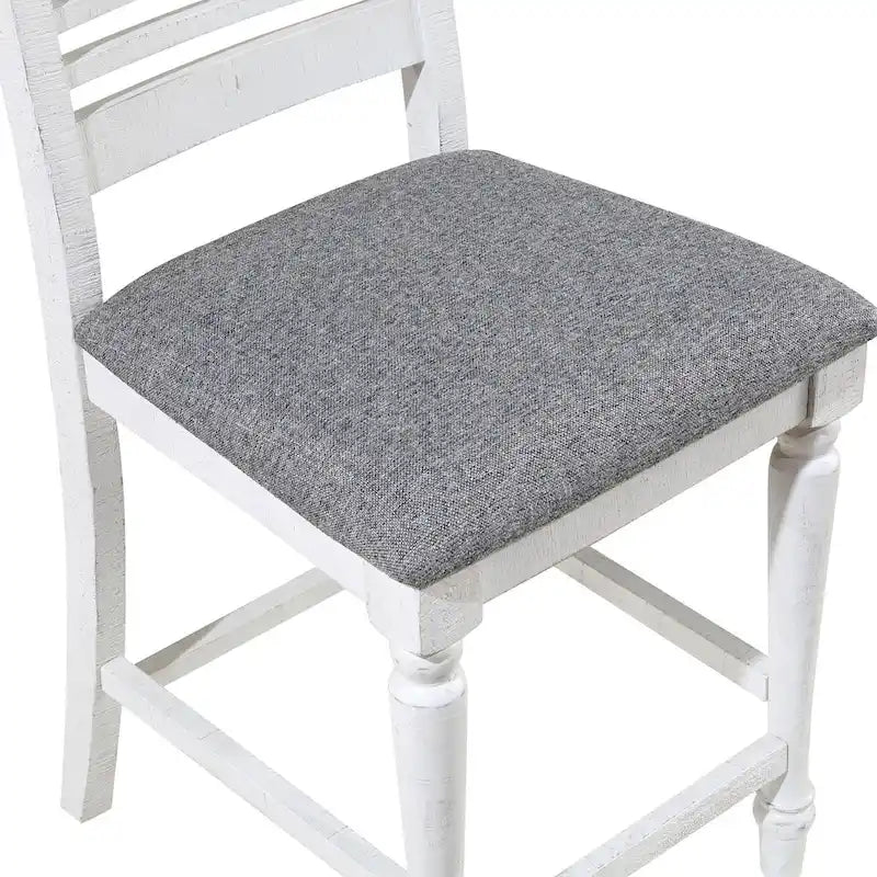 Ensemble de salle à manger 5 pièces Ionessa Farmhouse en bois blanc antique, hauteur comptoir, par Furniture of America