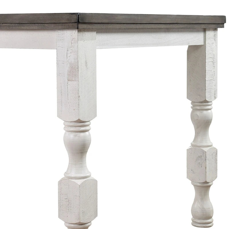 Ensemble de salle à manger 5 pièces Ionessa Farmhouse en bois blanc antique, hauteur comptoir, par Furniture of America