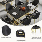 Fauteuil d'appoint luxueux en velours noir avec accoudoirs œil-de-renard