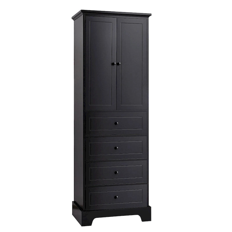 Armoire à linge de 60 cm (L) x 40 cm (P) x 173 cm (H) avec 2 portes et 4 tiroirs