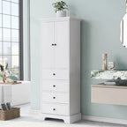 Armoire à linge de 60 cm (L) x 40 cm (P) x 173 cm (H) avec 2 portes et 4 tiroirs