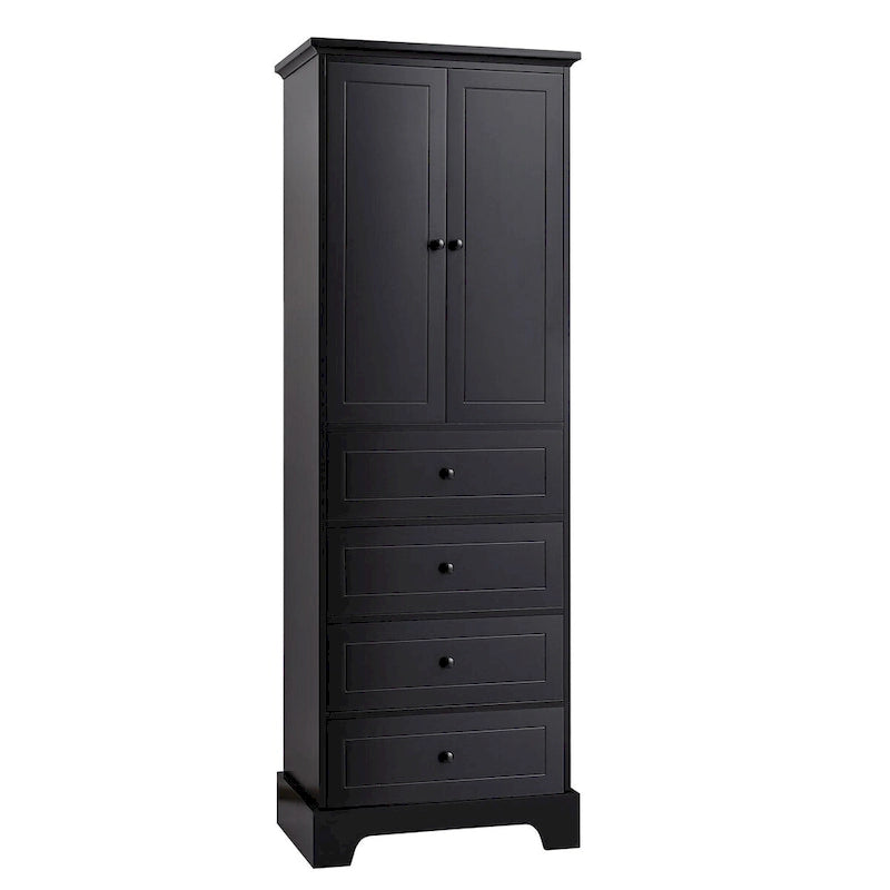 Armoire à linge de 60 cm (L) x 40 cm (P) x 173 cm (H) avec 2 portes et 4 tiroirs