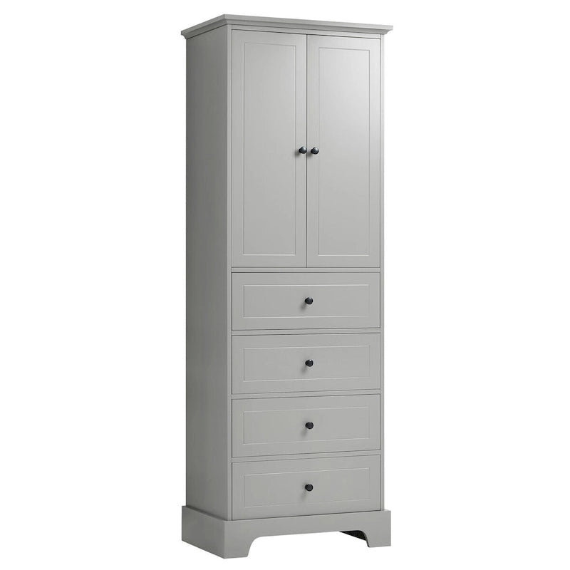 Armoire à linge de 60 cm (L) x 40 cm (P) x 173 cm (H) avec 2 portes et 4 tiroirs