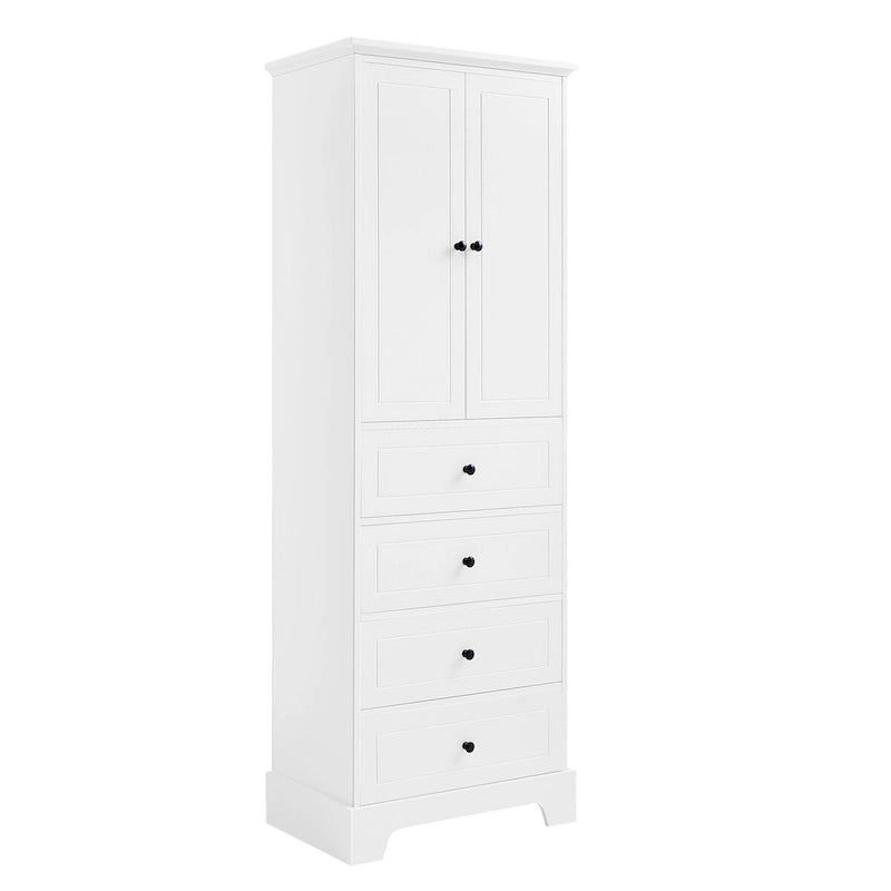 Armoire à linge de 60 cm (L) x 40 cm (P) x 173 cm (H) avec 2 portes et 4 tiroirs