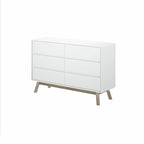 Commode à 6 tiroirs de style moderne du milieu du siècle, Plank and Beam