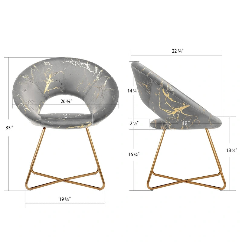 Fauteuil de coiffeuse moderne en velours bronzé, fauteuil de loisirs