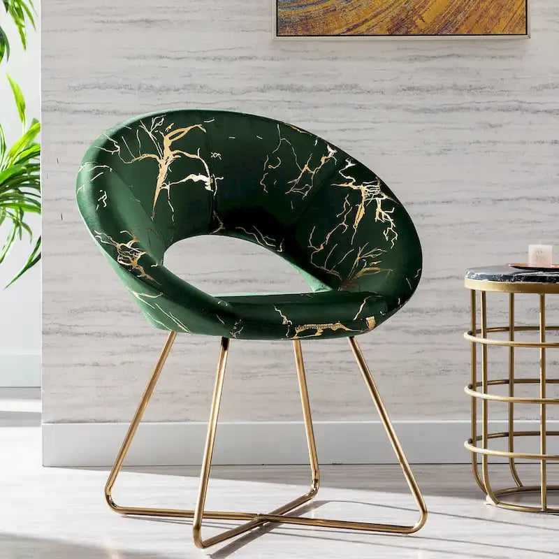 Fauteuil de coiffeuse moderne en velours bronzé, fauteuil de loisirs