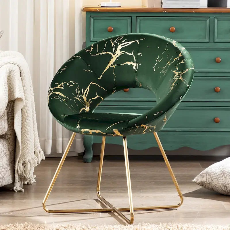 Fauteuil de coiffeuse moderne en velours bronzé, fauteuil de loisirs