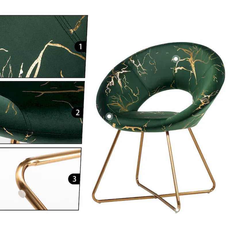 Fauteuil de coiffeuse moderne en velours bronzé, fauteuil de loisirs