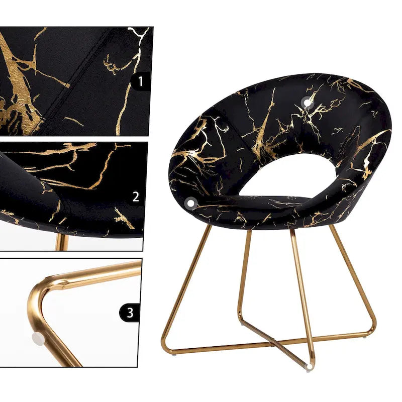 Fauteuil de coiffeuse moderne en velours bronzé, fauteuil de loisirs