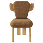 Chaises de salle à manger Corvus Delhi Teddy en tissu avec pieds en bois (lot de 2)