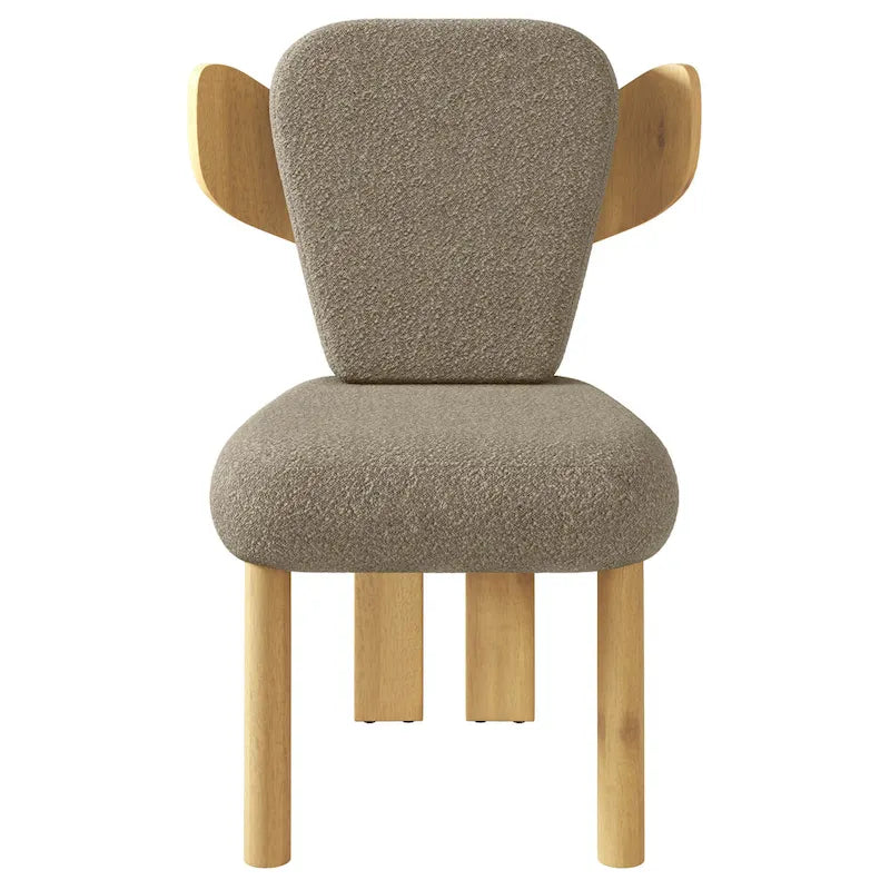 Chaises de salle à manger Corvus Delhi Teddy en tissu avec pieds en bois (lot de 2)